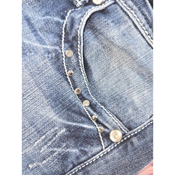 Grace In LA Womens Western Skinny Jeans 27 -30x31 Embellished Cross Back Pocket - Picture 10 of 13